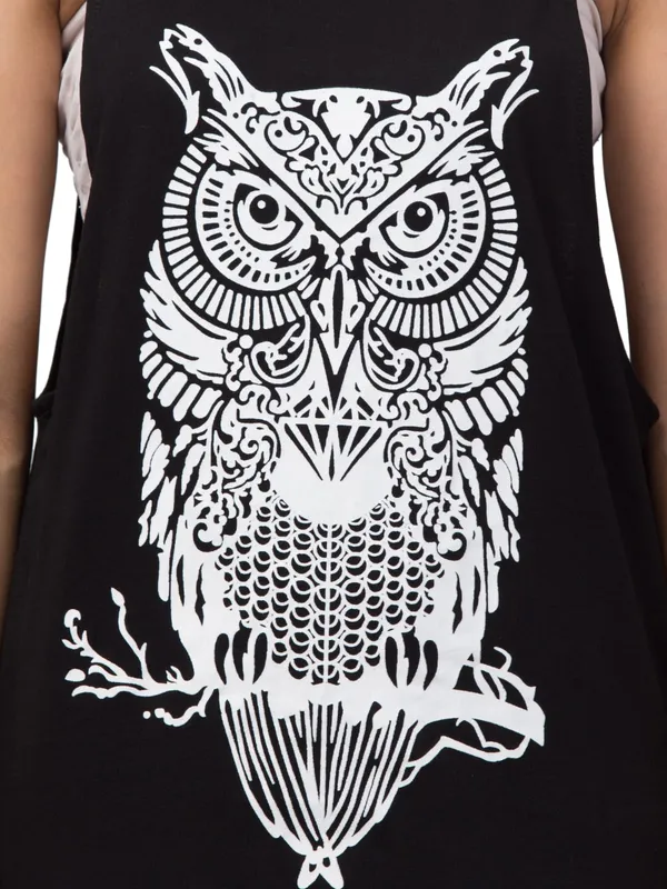 Black_Cotton_Sleeveless_Owl_Graphic_Print_Tank_Top_For_Women