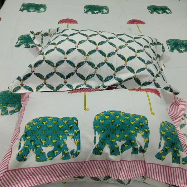 Cotton_Jaipuri_Hand_Print_White_and_Green_Jumbo_King_Size_Bedsheet_with_2_Pillow_Covers