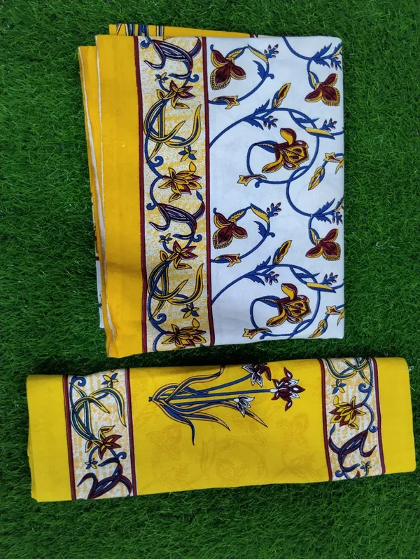 Cotton_Jaipuri_Print_White_And_Yellow_King_Size_Bedsheet_With_2_Pillow_Covers