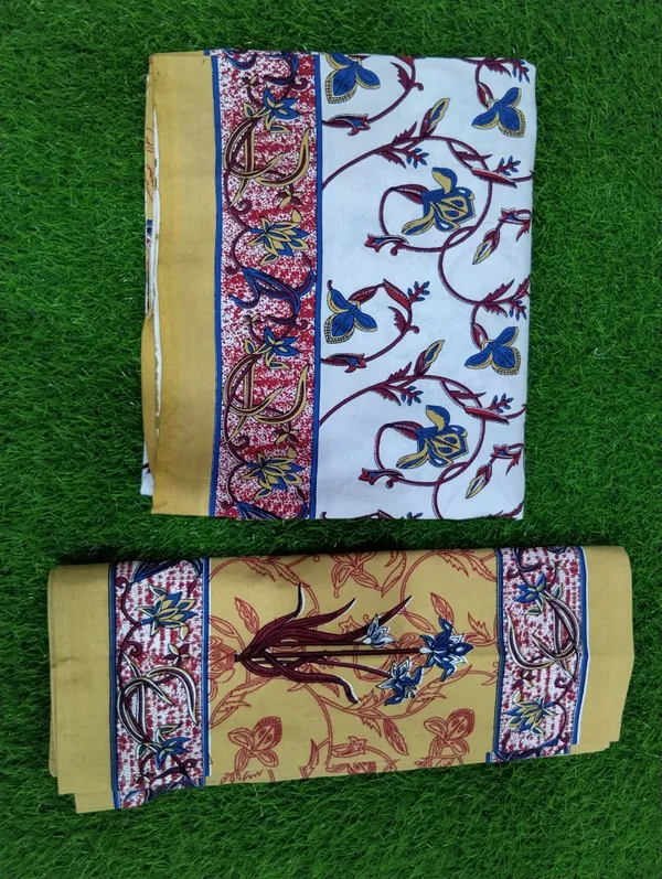 Cotton_Jaipuri_Print_White_And_Beige_King_Size_Bedsheet_With_2_Pillow_Covers