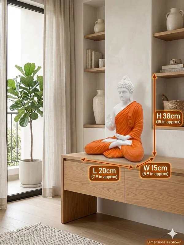 Resin_Spiritual_Meditating_Buddha_Lotus_Pose_Orange_And_White_Decorative_Figurine