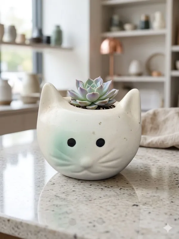 Ceramic_Minimalist_Cat_Shaped_Planter