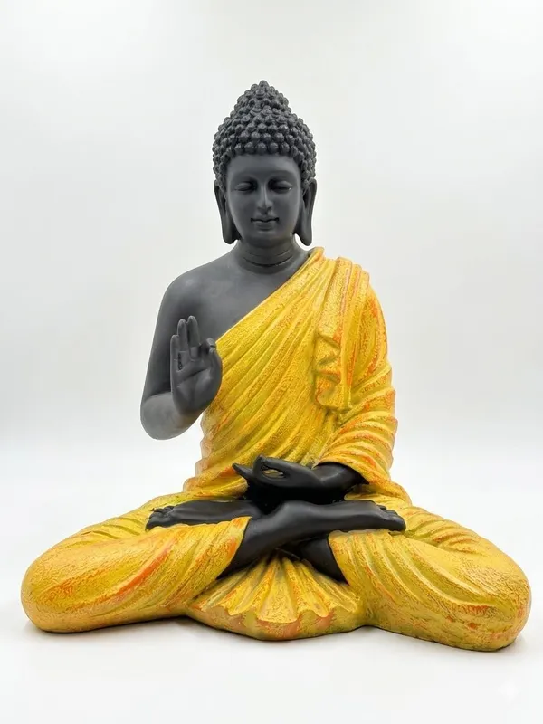 Resin_Spiritual_Meditating_Buddha_Lotus_Pose_Yellow_And_Black_Decorative_Figurine