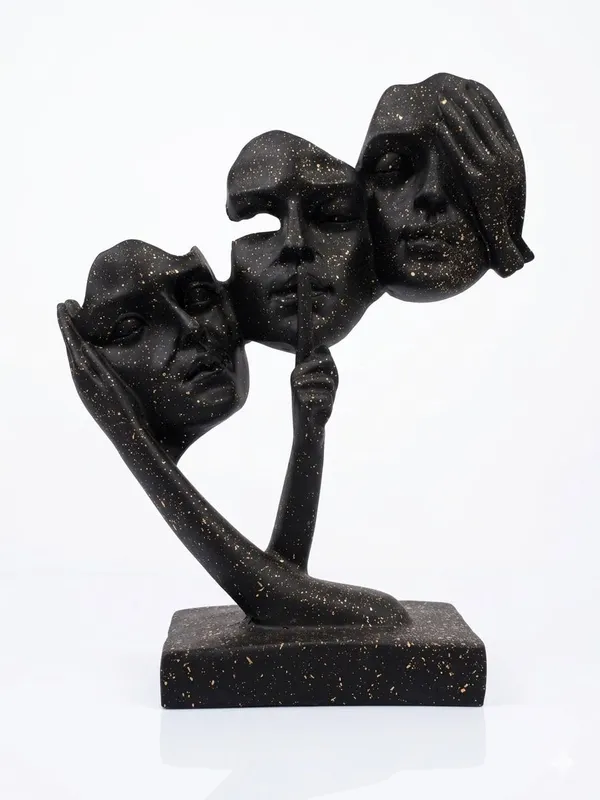 Resin_Modern_Three_Faces_Black_Gold_Speckled_Abstract_Decorative_Sculpture