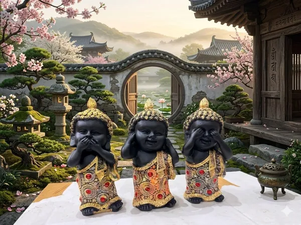 Resin_Spiritual_Three_Buddhas_See_Hear_Speak_No_Evil_Black_And_Gold_Figurine_Set_Of_3