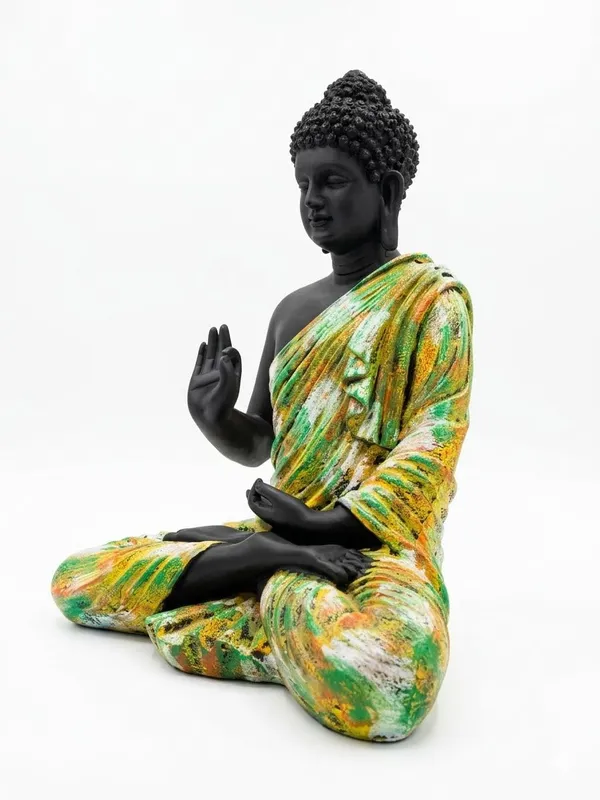 Resin_Spiritual_Meditating_Buddha_Lotus_Pose_Multicolour_Robe_Decorative_Figurine