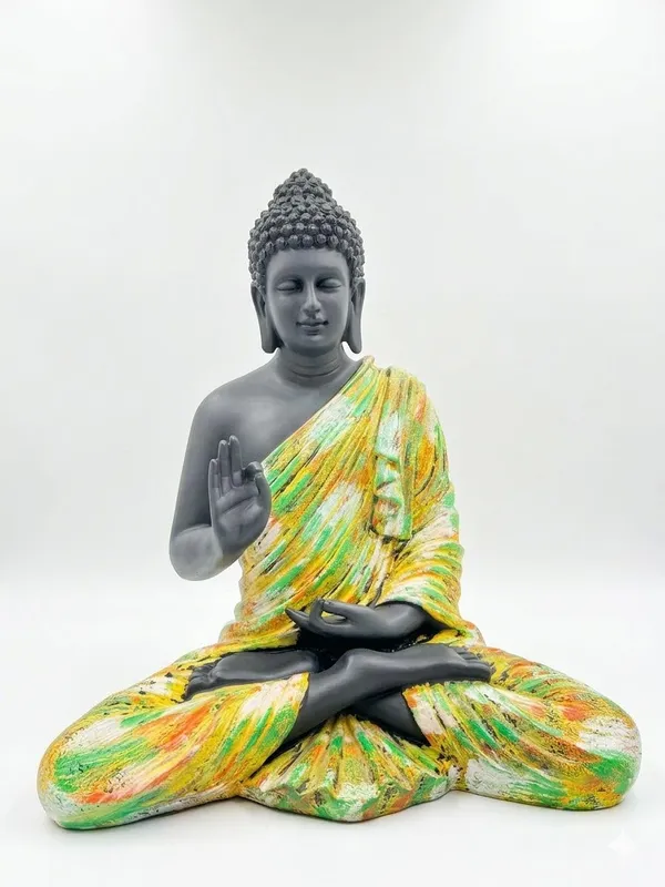 Resin_Spiritual_Meditating_Buddha_Lotus_Pose_Multicolour_Robe_Decorative_Figurine