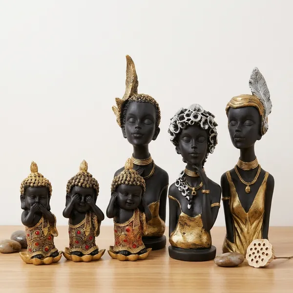 Black_And_Gold_Resin_Figurine_Set