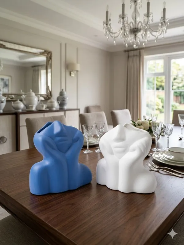 Ceramic_Contemporary_Blue_White_Abstract_Decorative_Sculpture_Set_Of_2