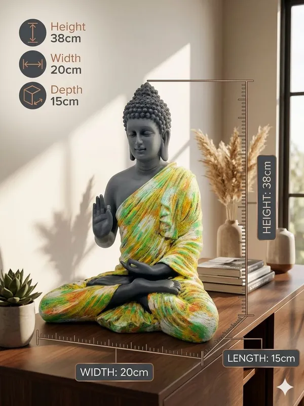 Resin_Spiritual_Meditating_Buddha_Lotus_Pose_Multicolour_Robe_Decorative_Figurine