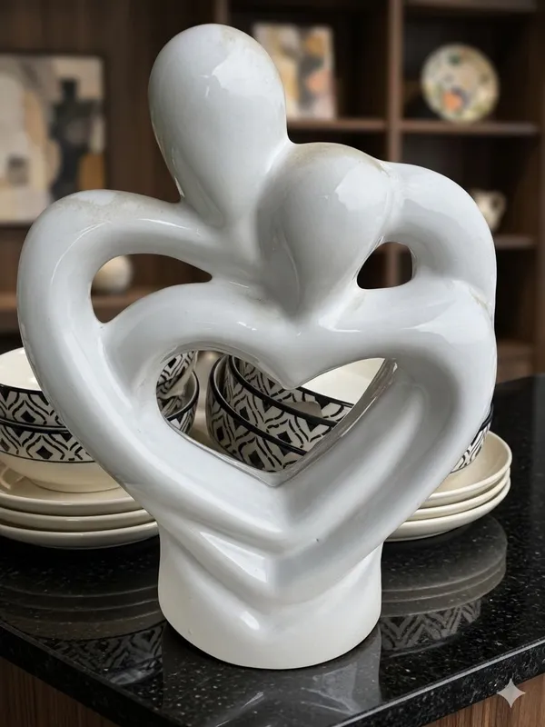 White_Abstract_Resin_Sculpture_Duo
