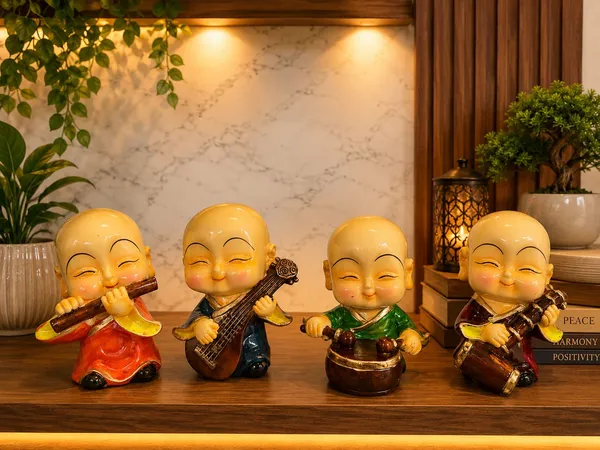 Four_Musical_Monk_Figurines_Set,_Resin_Multicolor
