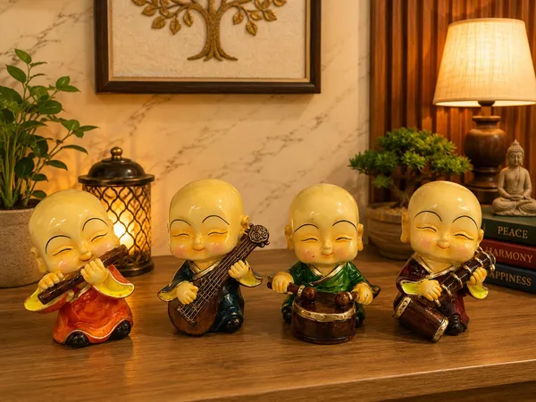 Four_Musical_Monk_Figurines_Set,_Resin_Multicolor