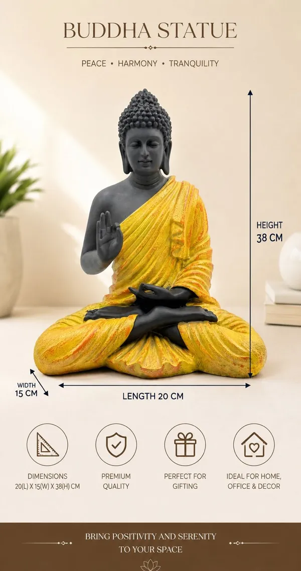 Resin_Spiritual_Meditating_Buddha_Lotus_Pose_Yellow_And_Black_Decorative_Figurine