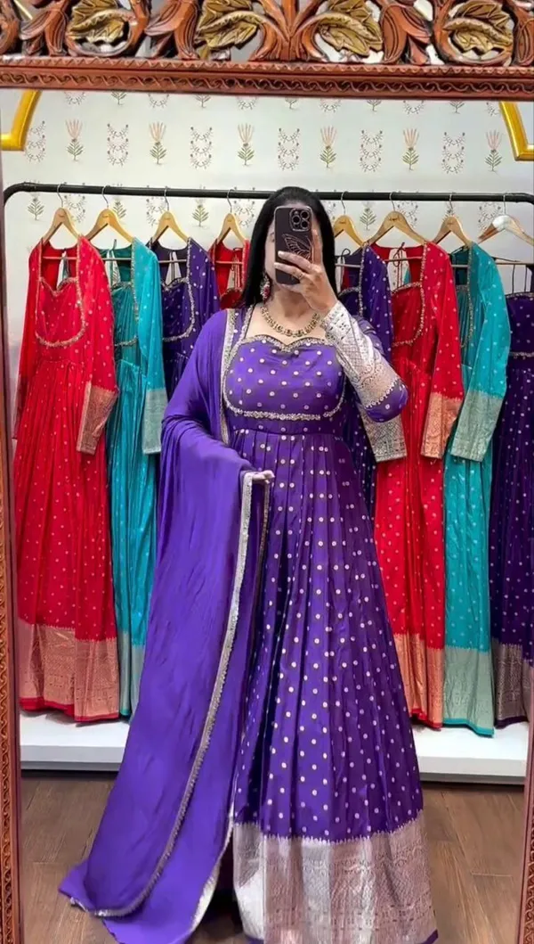 Purple_Mirror_Work_Anarkali_Suit_With_Dupatta