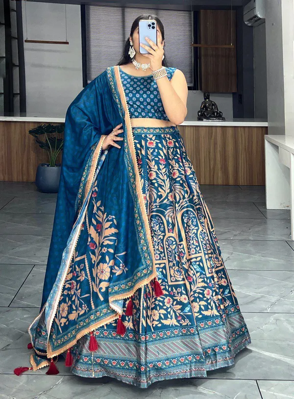 Blue_Embroidered_Lehenga_Choli_Set_With_Dupatta