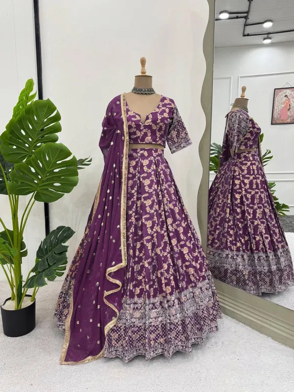 Purple_Embroidered_Lehenga_Choli_Set_With_Dupatta