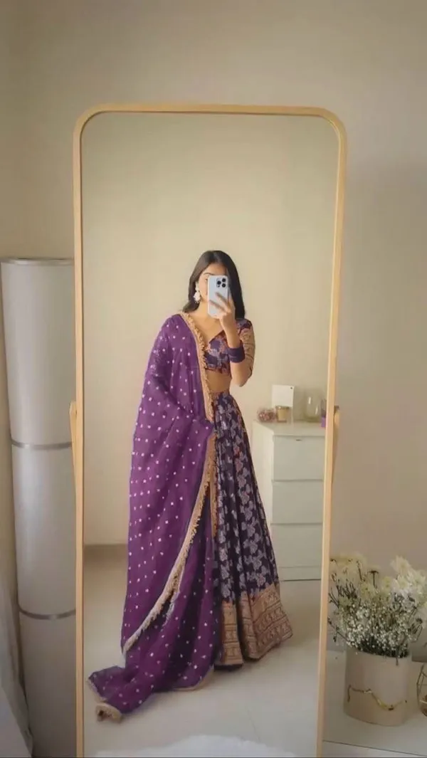 Purple_Embroidered_Lehenga_Choli_Set_With_Dupatta