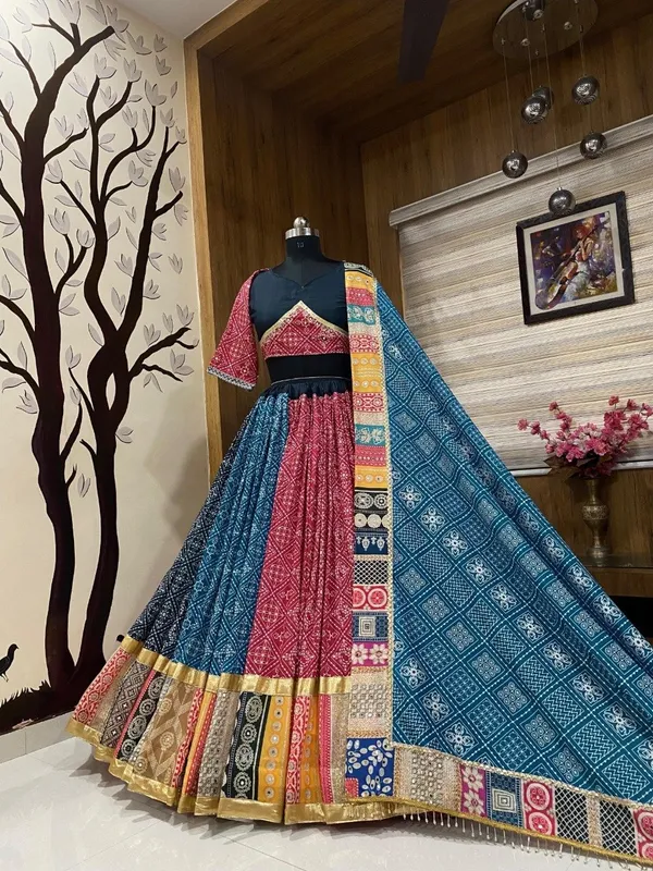 Traditional_Multicolor_Bandhani_Print_Lehenga_Choli_With_Dupatta