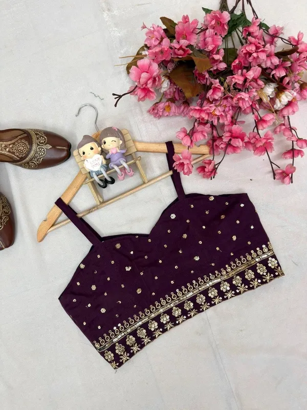 Wine_Embroidered_Lehenga_Choli_Set_With_Jacket