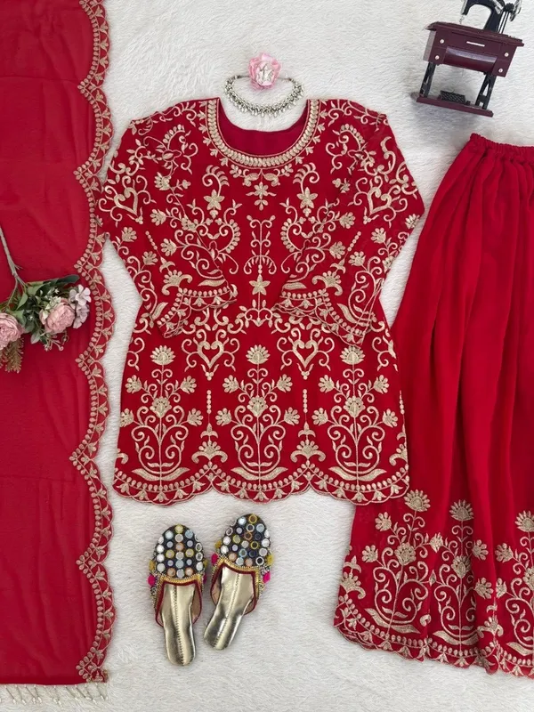 Red_Bridal_Sharara_Suit_Set_With_Golden_Embroidery
