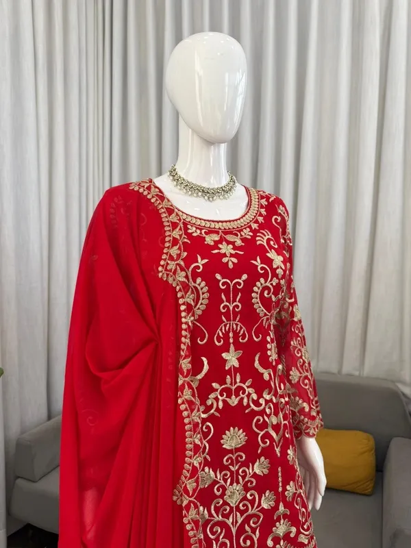 Red_Bridal_Sharara_Suit_Set_With_Golden_Embroidery