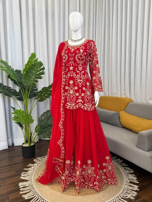 Red_Bridal_Sharara_Suit_Set_With_Golden_Embroidery