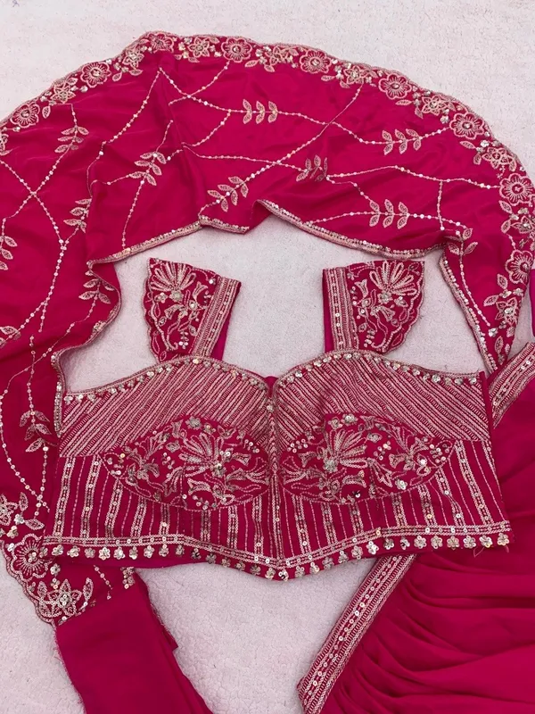 Magenta_Embellished_Lehenga_Choli_With_Dupatta_-_Ethnic_Wear_Set