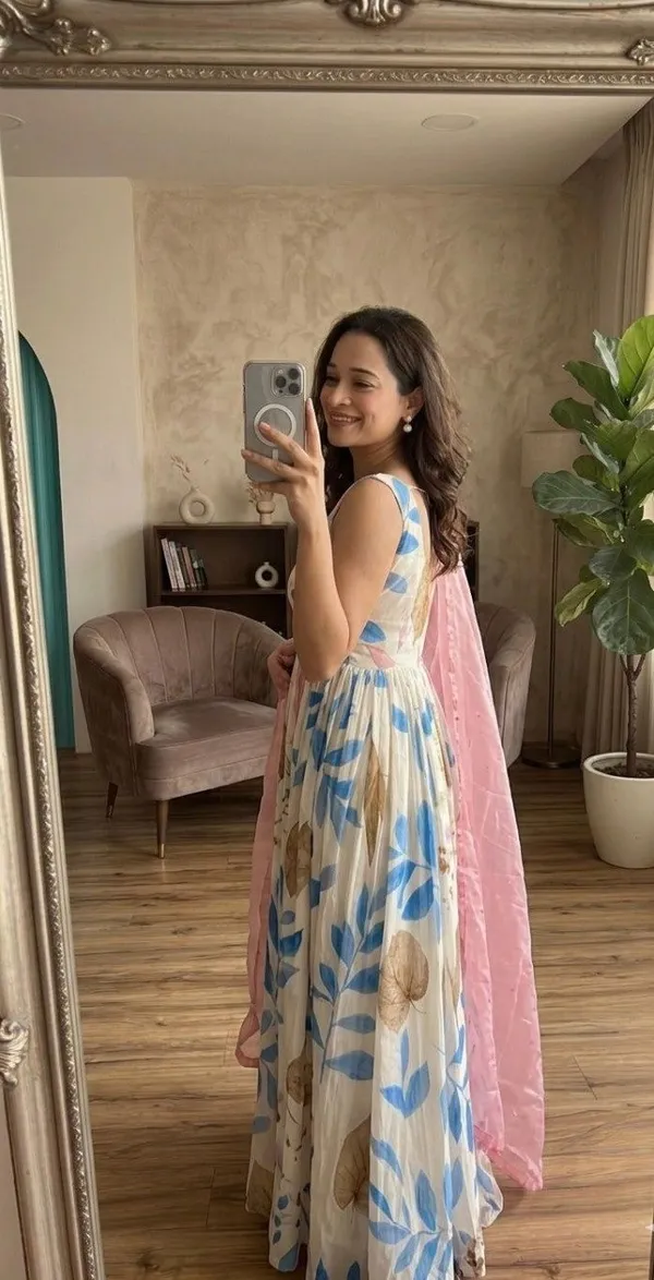Floral_Print_Anarkali_Dress_Set_With_Pink_Dupatta