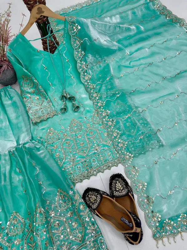 LADIES_DESIGNER_HEAVY_EMBROIDERED_SEQUENCE_WORK_SHARARA_DUPATTA_SET*