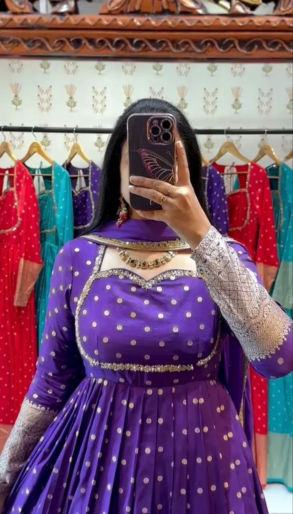 Purple_Mirror_Work_Anarkali_Suit_With_Dupatta