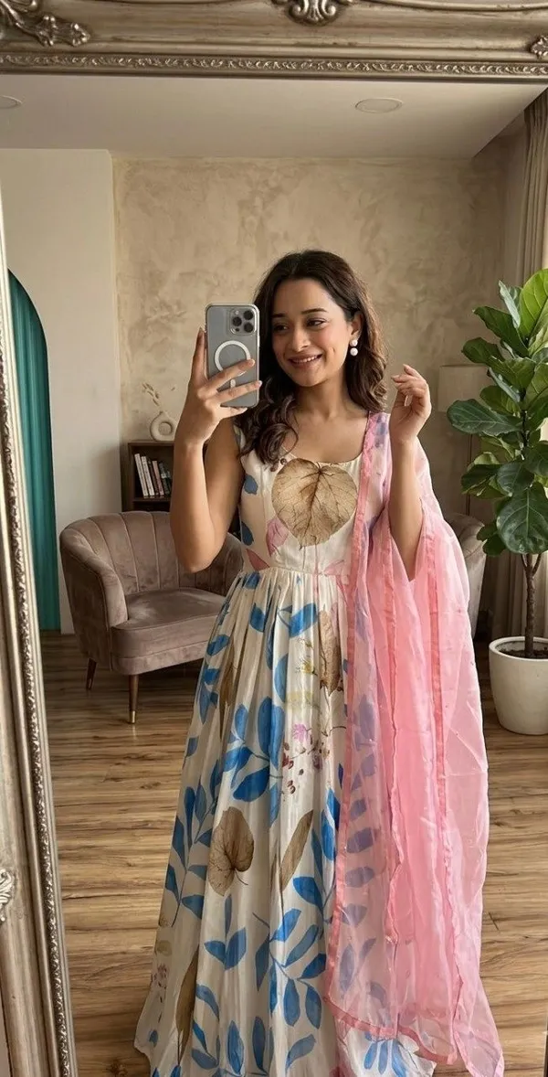 Floral_Print_Anarkali_Dress_Set_With_Pink_Dupatta