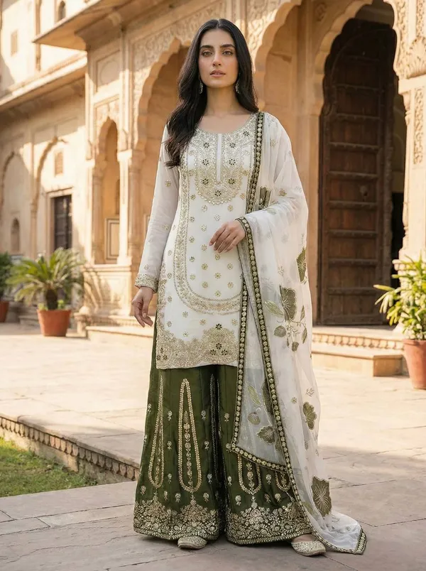 Ladies_Designer_Heavy_Embroidery_Sequence_Work_Top-Bottom_And_Dupatta_Set