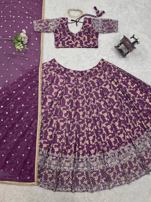 Purple_Embroidered_Lehenga_Choli_Set_With_Dupatta