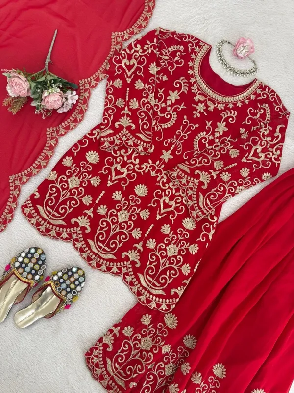 Red_Bridal_Sharara_Suit_Set_With_Golden_Embroidery