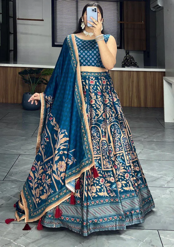 Blue_Embroidered_Lehenga_Choli_Set_With_Dupatta