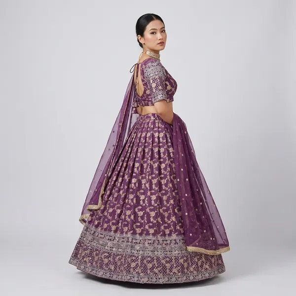 Purple_Embroidered_Lehenga_Choli_Set_With_Dupatta