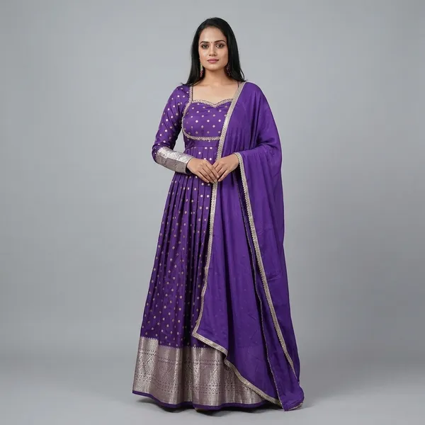 Purple_Mirror_Work_Anarkali_Suit_With_Dupatta