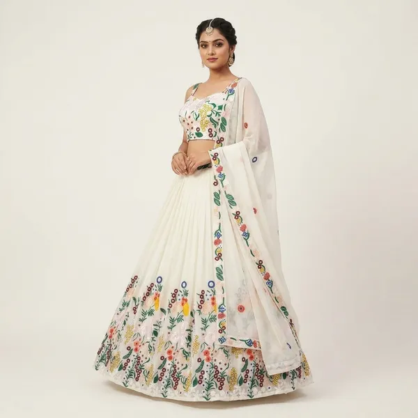 Elegant_White_Floral_Embroidered_Lehenga_Choli_Set_With_Dupatta