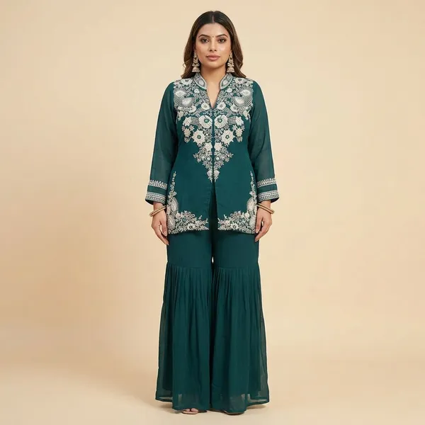 Teal_Green_Embroidered_Sharara_Suit_Set