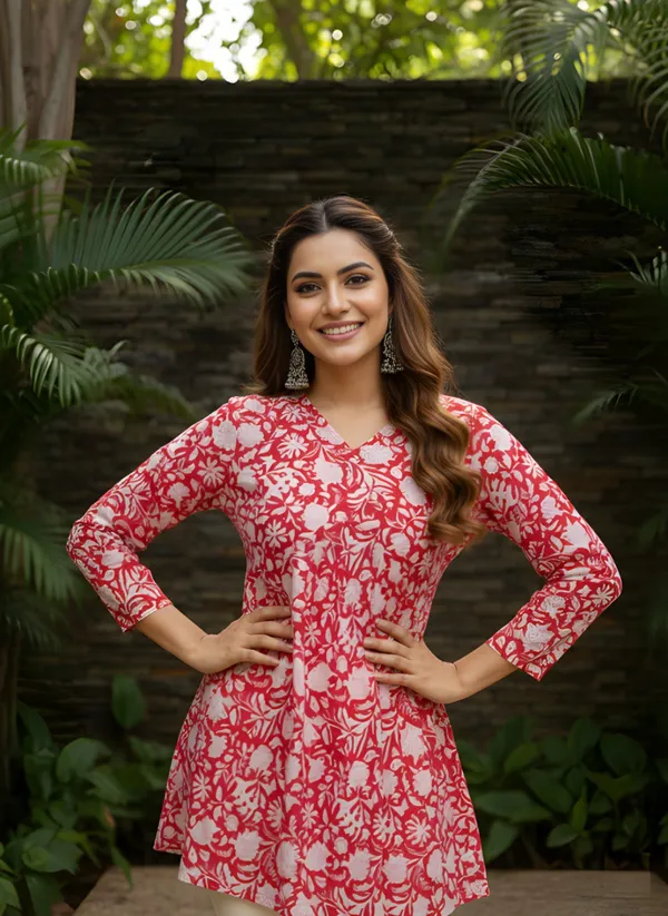 Woman_cotton_Fancy_flared_Short_kurti_&_tunic