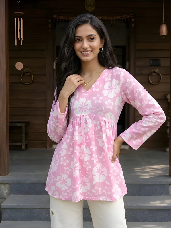 Woman_cotton_Fancy_flared_Short_kurti_&_tunic