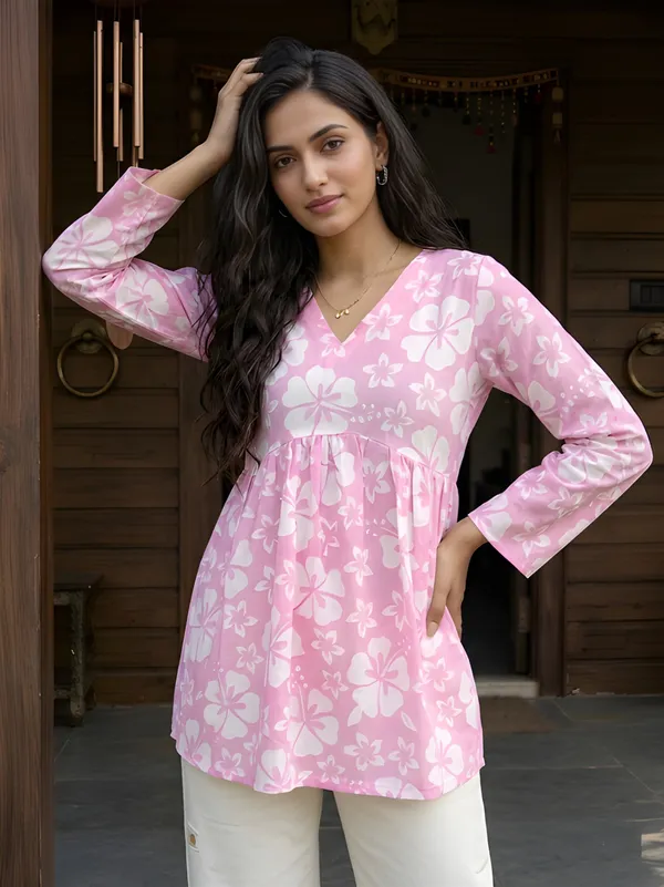 Woman_cotton_Fancy_flared_Short_kurti_&_tunic