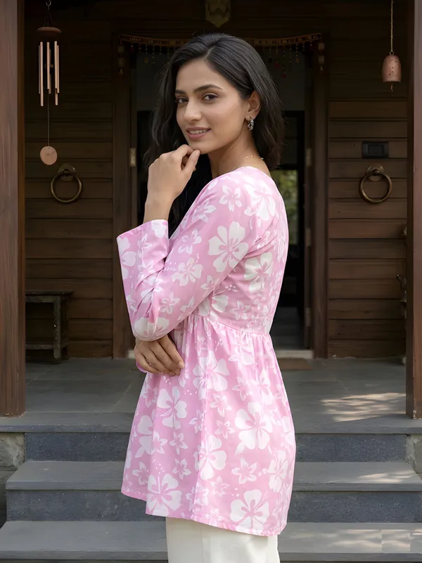 Woman_cotton_Fancy_flared_Short_kurti_&_tunic