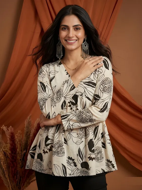 Woman_cotton_Fancy_flared_Short_kurti_&_tunic