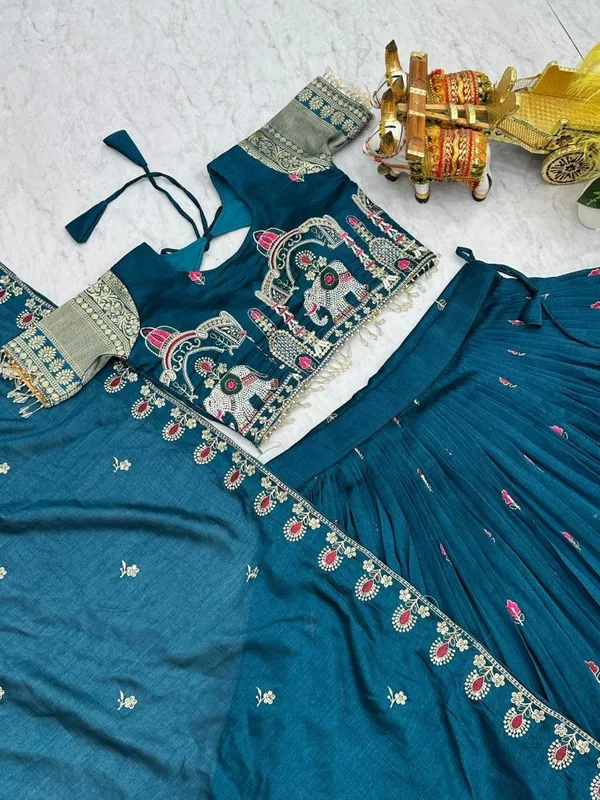 Teal_Blue_Embroidered_Lehenga_Choli_Set_With_Dupatta
