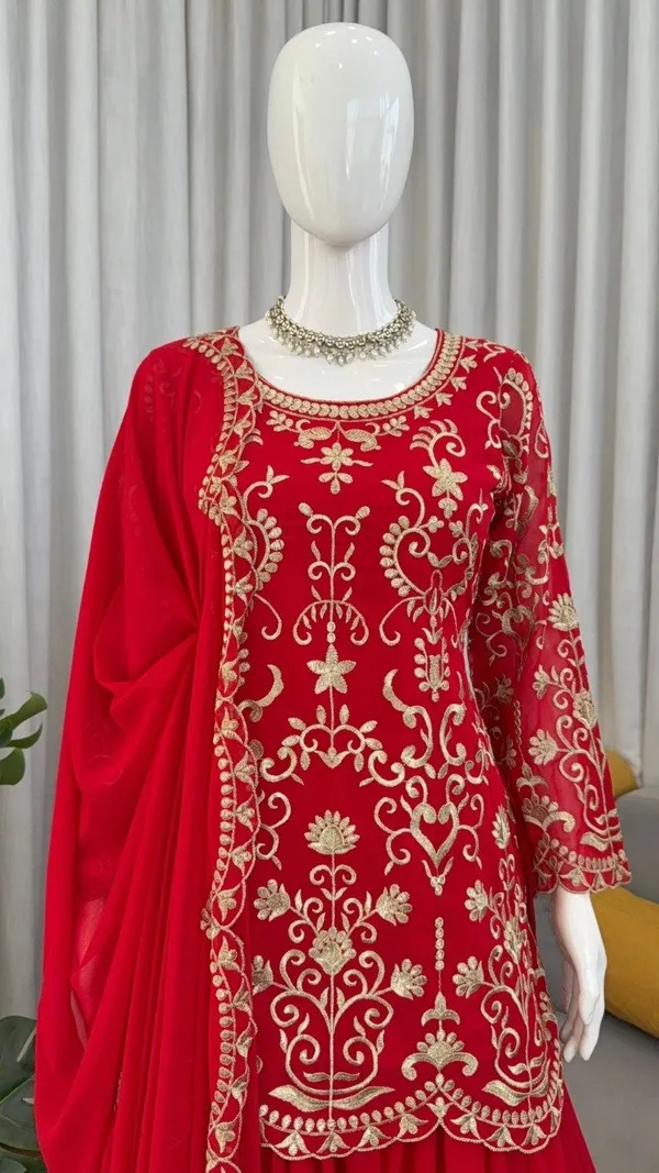 Red_Bridal_Sharara_Suit_Set_With_Golden_Embroidery