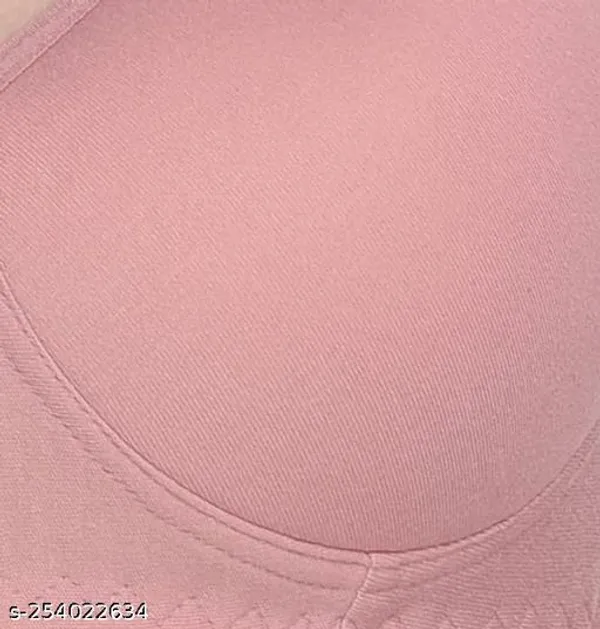 Pack_Of_2__Green_And_Pink_Cotton_Blend_Lightly_Padded_Non_Wired_Full_Coverage_T-Shirt_Bra_For_Women