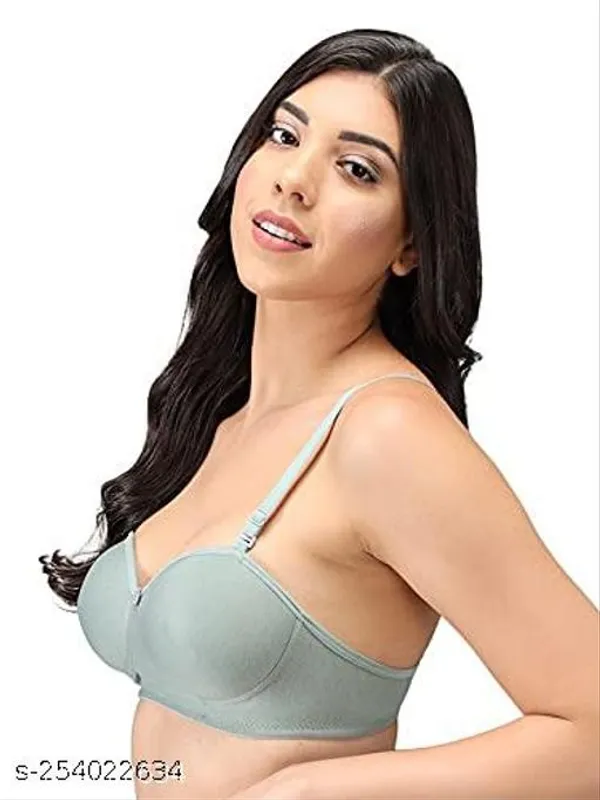 Pack_Of_2__Green_And_Pink_Cotton_Blend_Lightly_Padded_Non_Wired_Full_Coverage_T-Shirt_Bra_For_Women