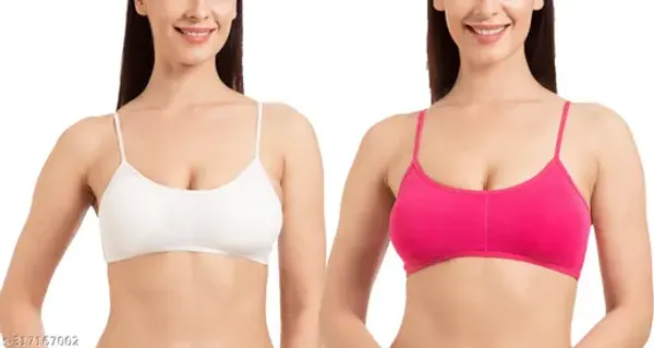 Pack_Of_2__Pink_And_White_Cotton_Blend_Non-Padded_Full_Coverage_Everyday_Bra_For_Women